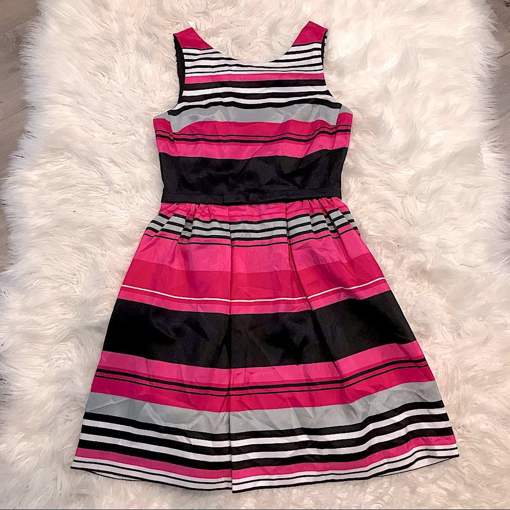 NEW! Dress Barn Hot Pink Striped Dress, Size 6.